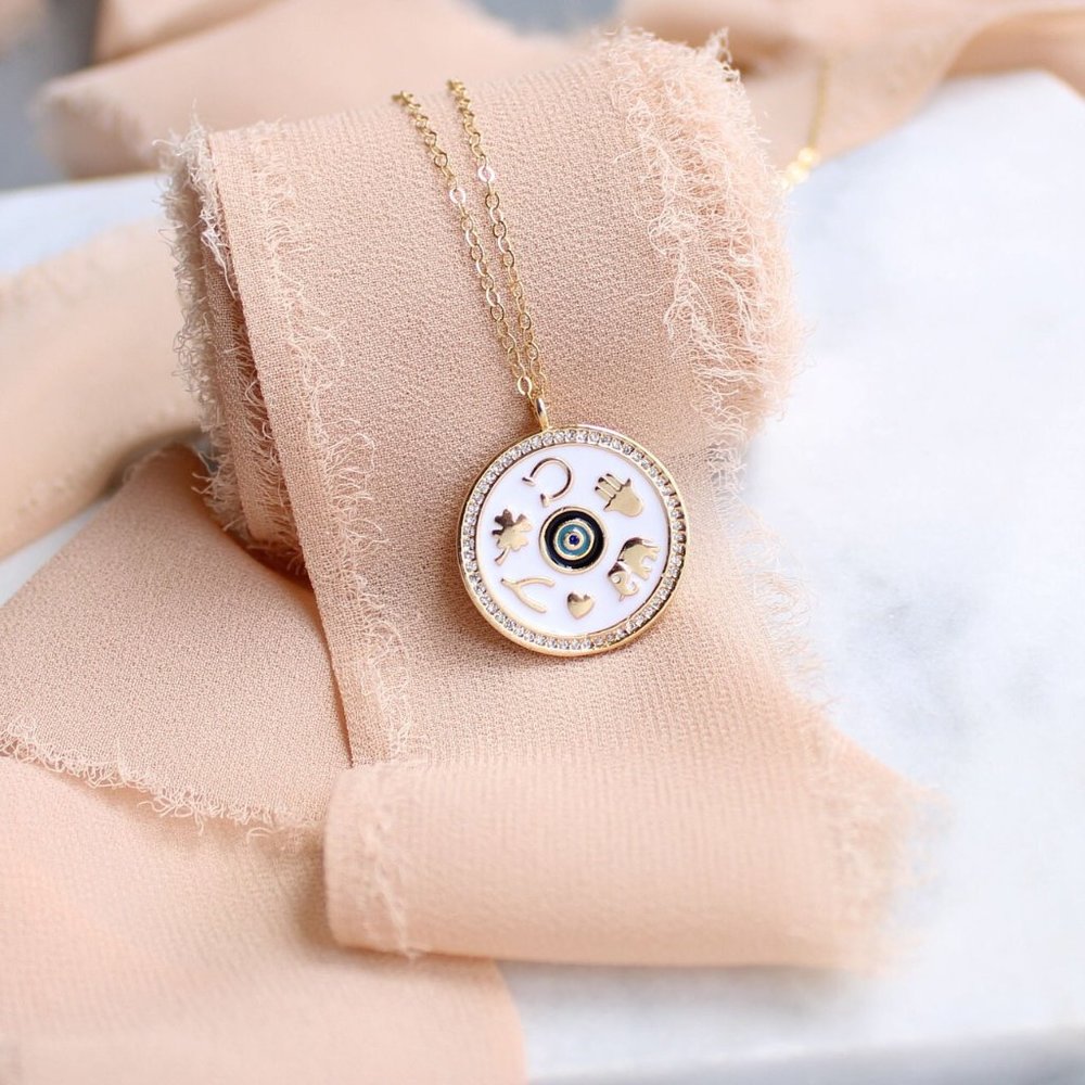 Crystal point necklace, floating rose quartz pendant necklace